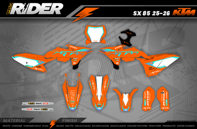 KTM Graphics SX XC SXF XCF EXC.. | Shadow Edition | Orange teal