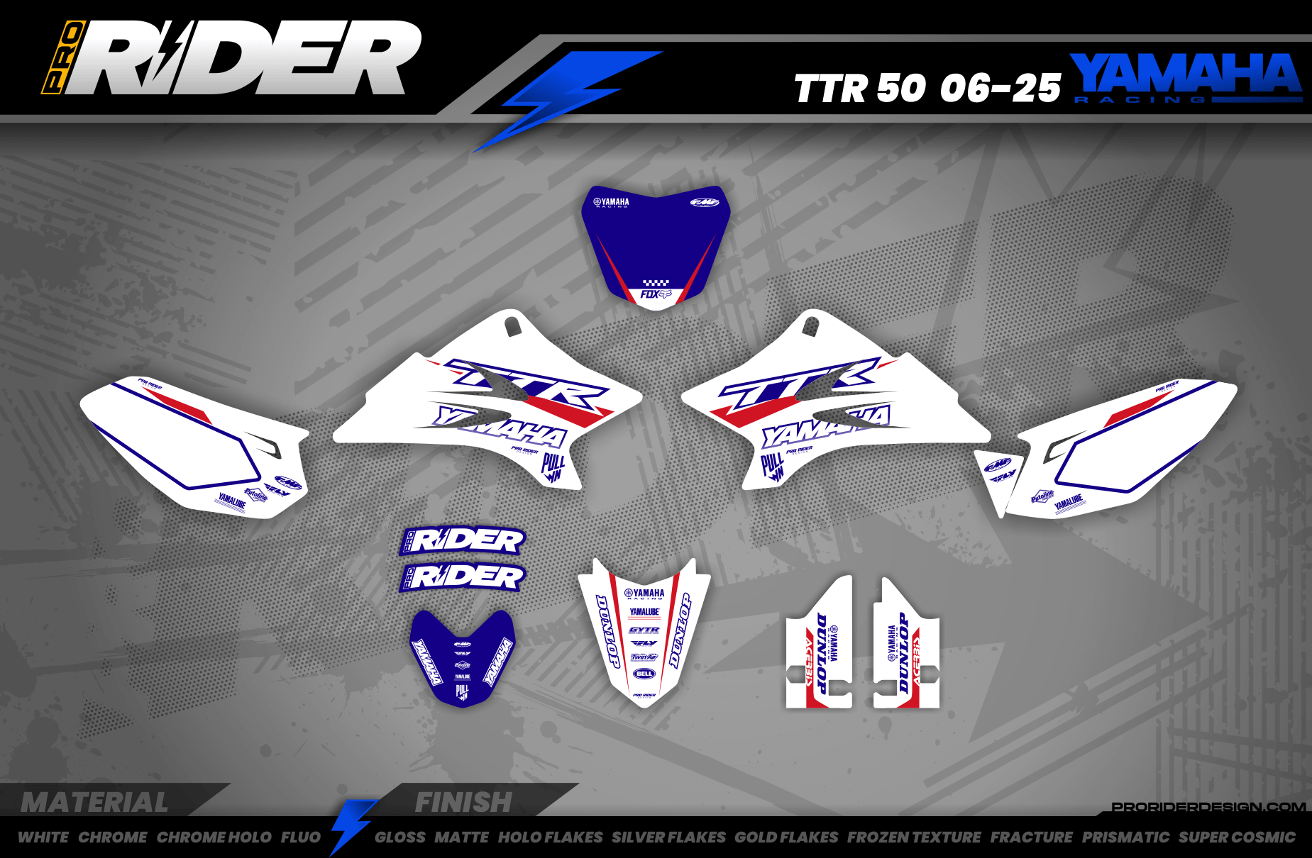 Yamaha Pw-Ttr Full Graphics Kit | White flag