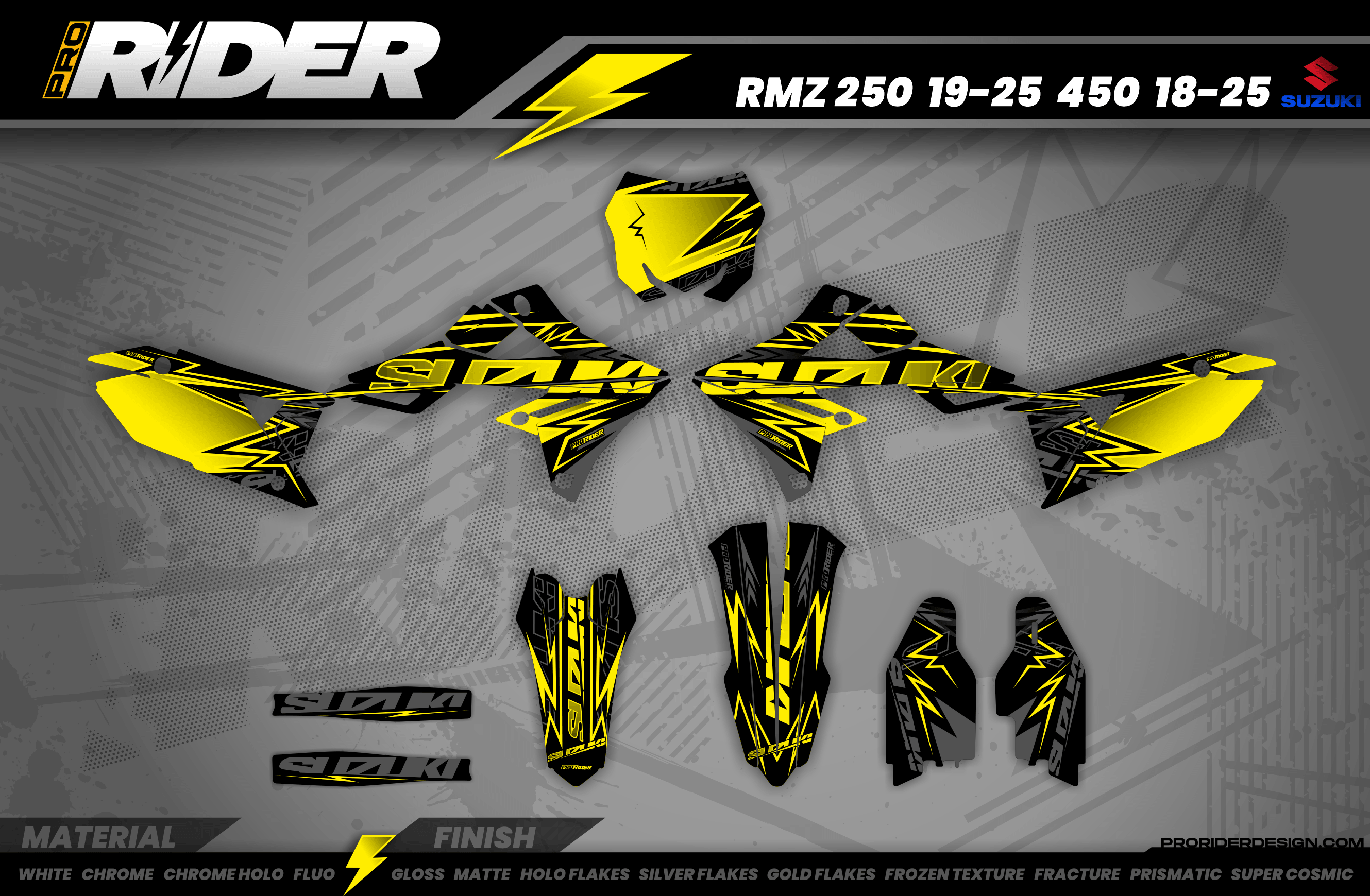 YELLOW BOLD EFFECT Suzuki Full Graphics Kit