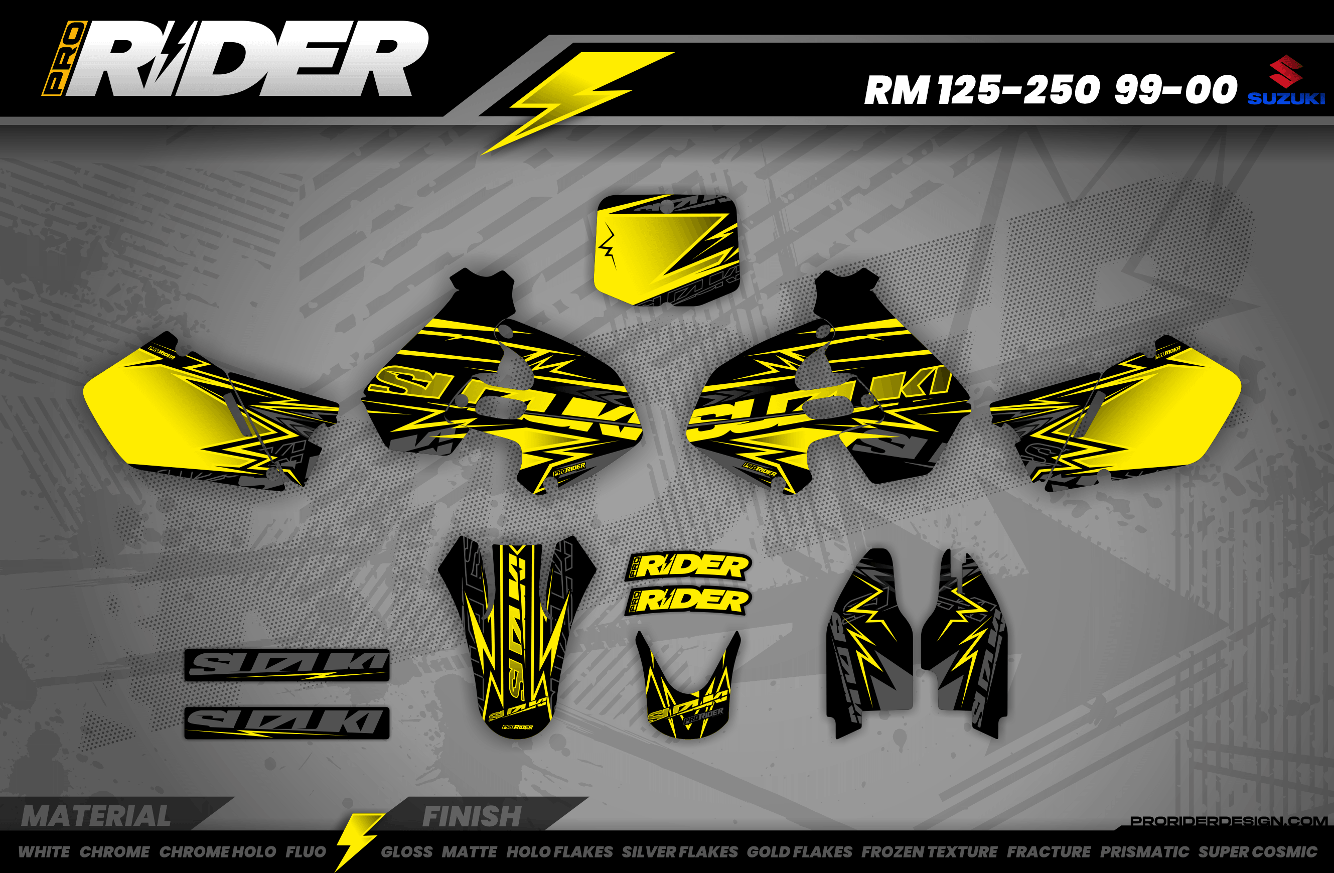 YELLOW BOLD EFFECT Suzuki Full Graphics Kit
