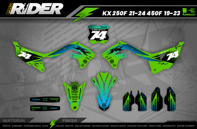 GREEN RACESPEC KAWASAKI FULL GRAPHICS KIT