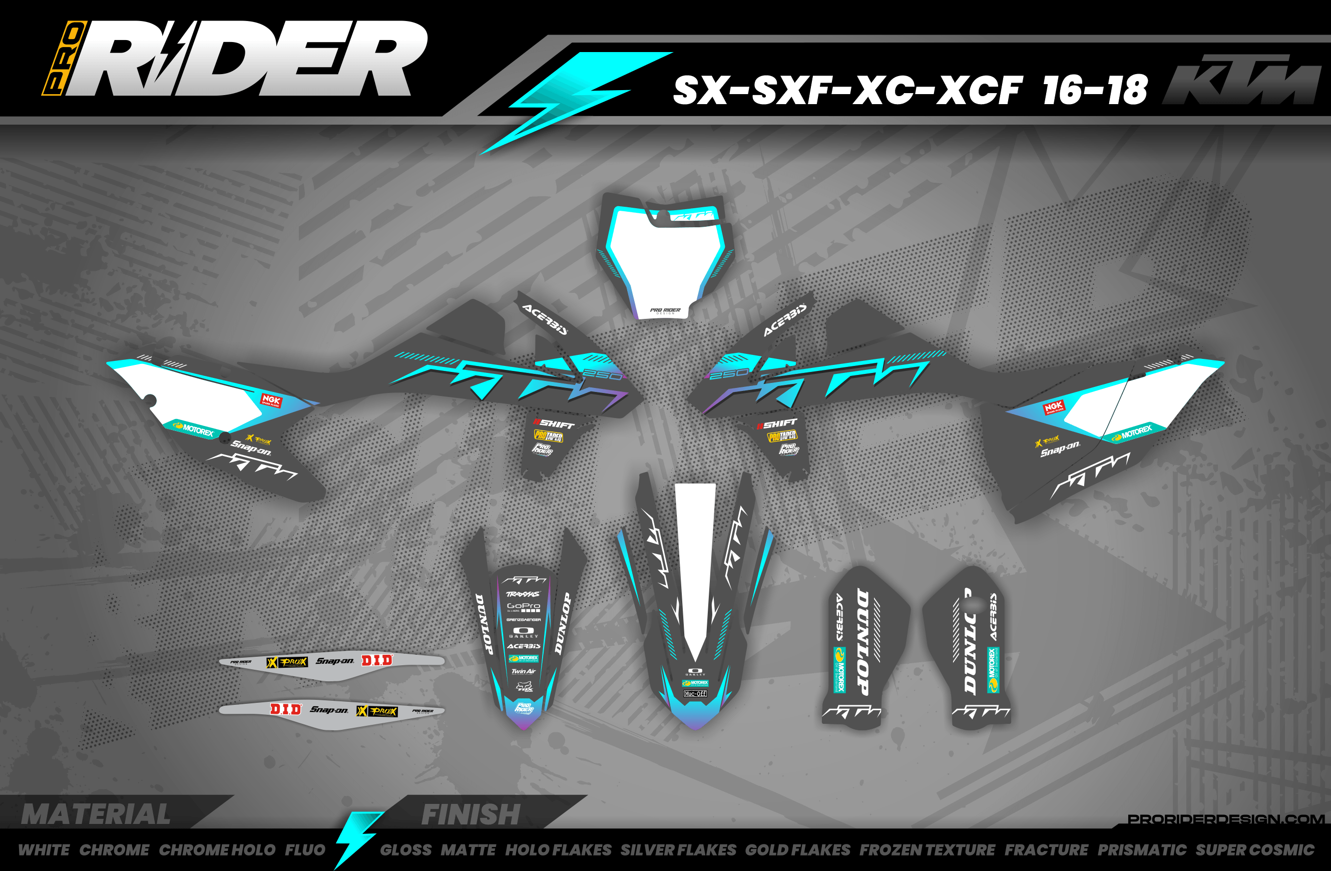 KTM Graphics SX XC SXF XCF EXC.. | Shadow Edition | Grey teal