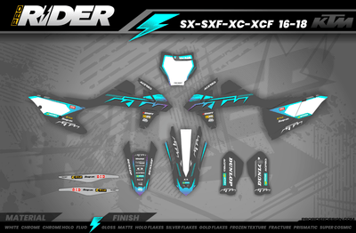 KTM Graphics SX XC SXF XCF EXC.. | Shadow Edition | Grey teal