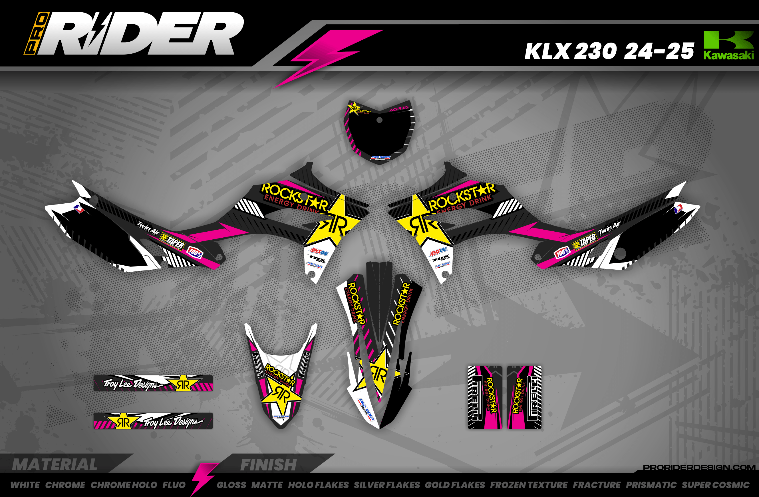 Graphics Kit ROCKSTAR Limited edition PINK : Really cheap