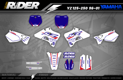 YZ YZF TTR PW Custom Graphics KIT YAMAHA WHITE FLAG