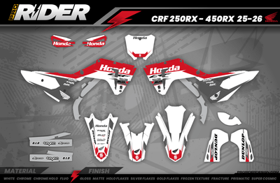 HONDA Graphics Kit BUD RACING White And Red