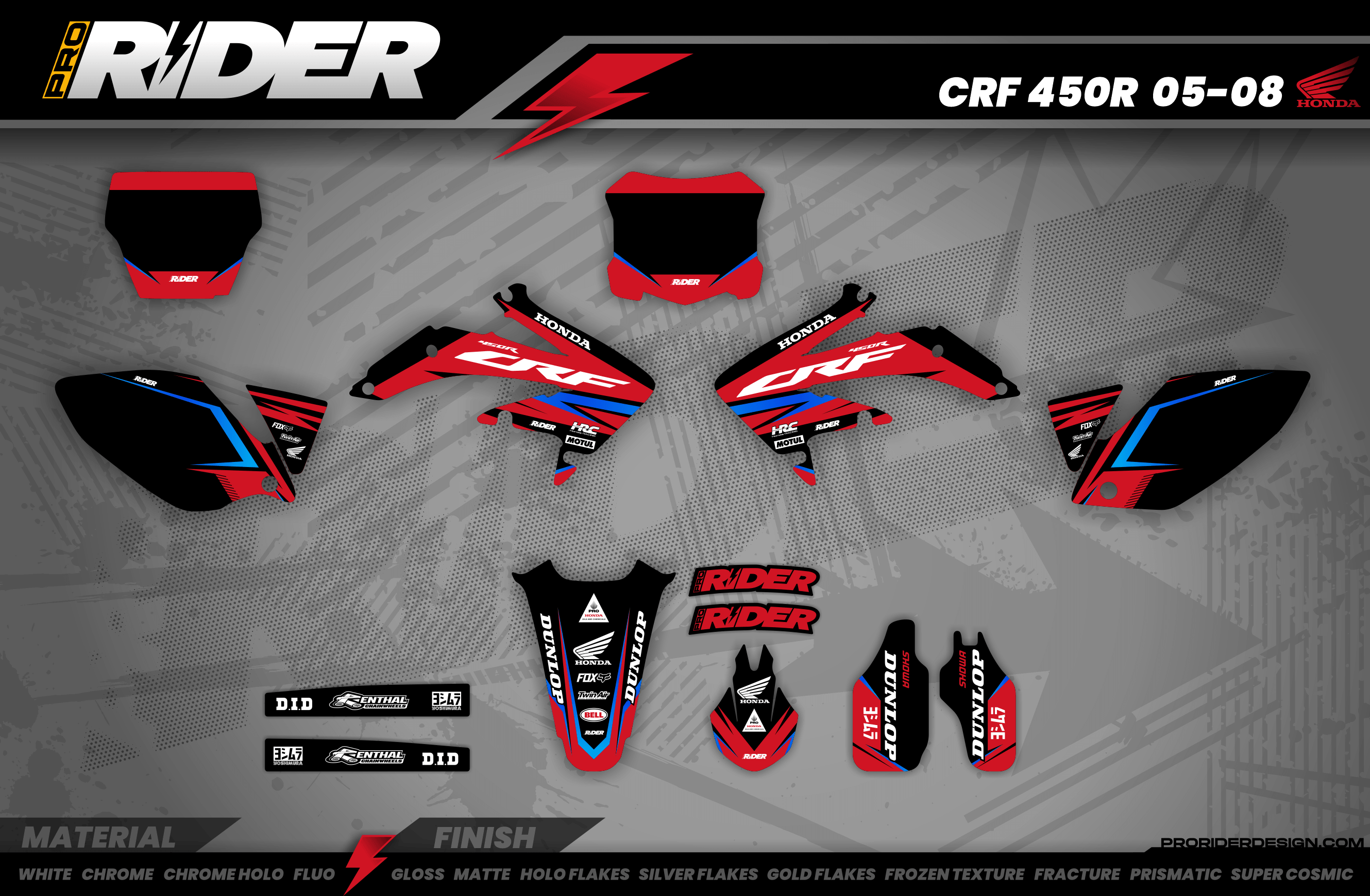 HONDA Full Graphics Kit RED RIFT