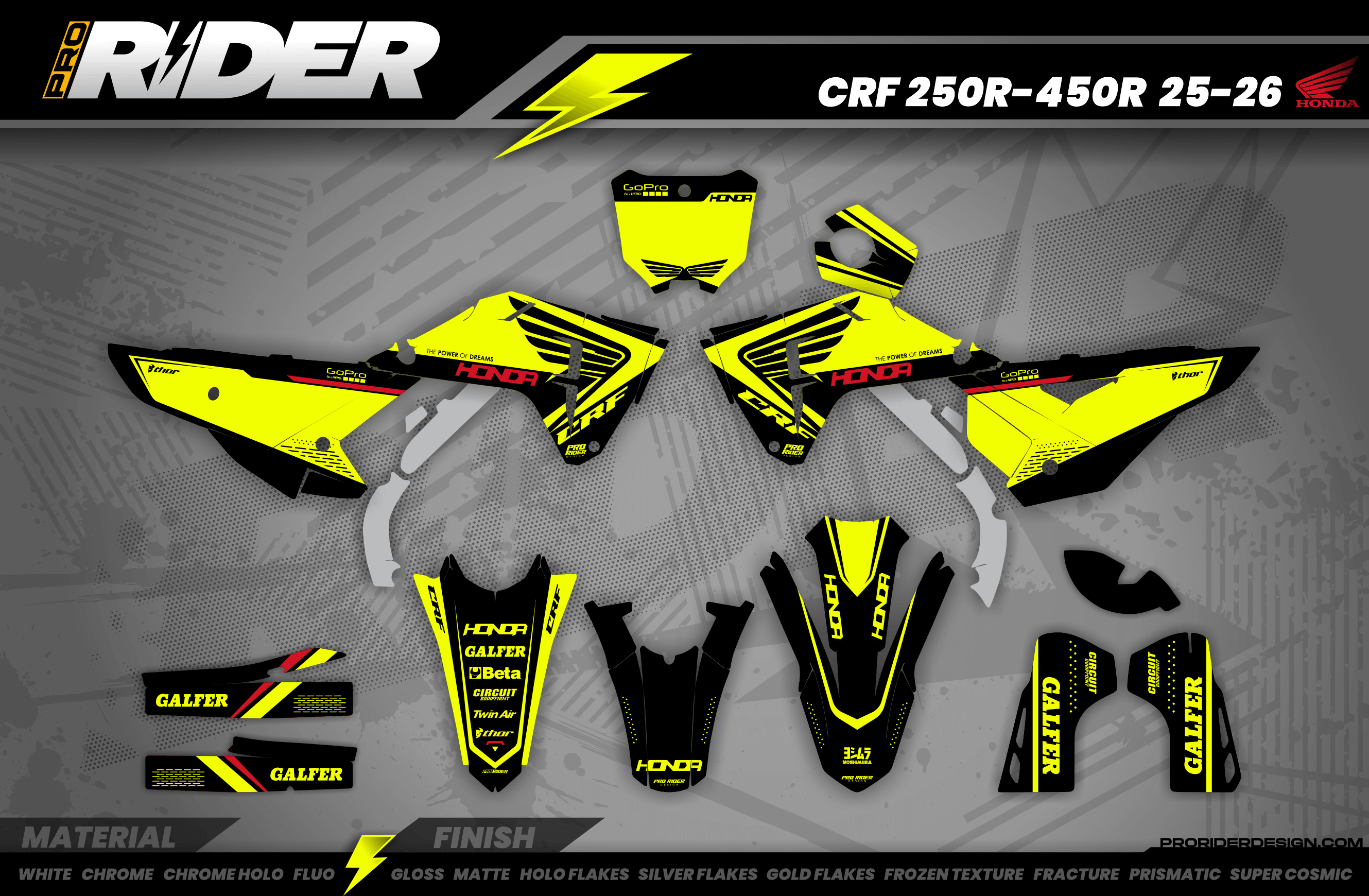 Graphics Kit HONDA SPIRIT FLUO