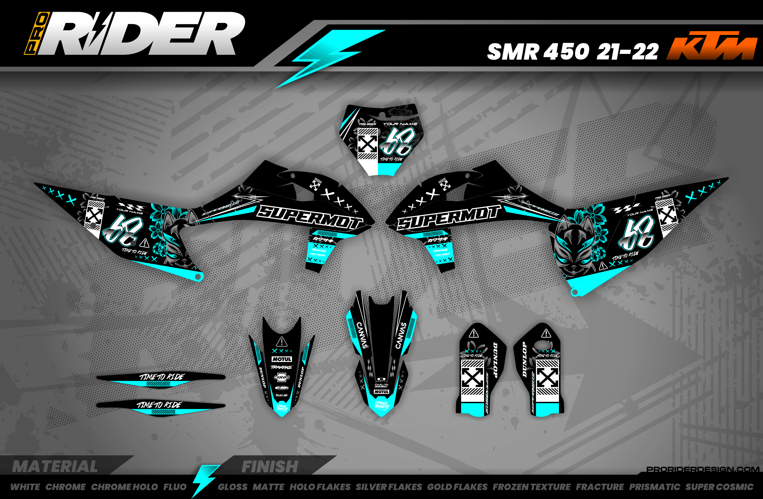 KTM SUPERMOTO Full Graphics Kit | Time To Ride Teal Mode