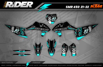 KTM SUPERMOTO Full Graphics Kit | Time To Ride Teal Mode