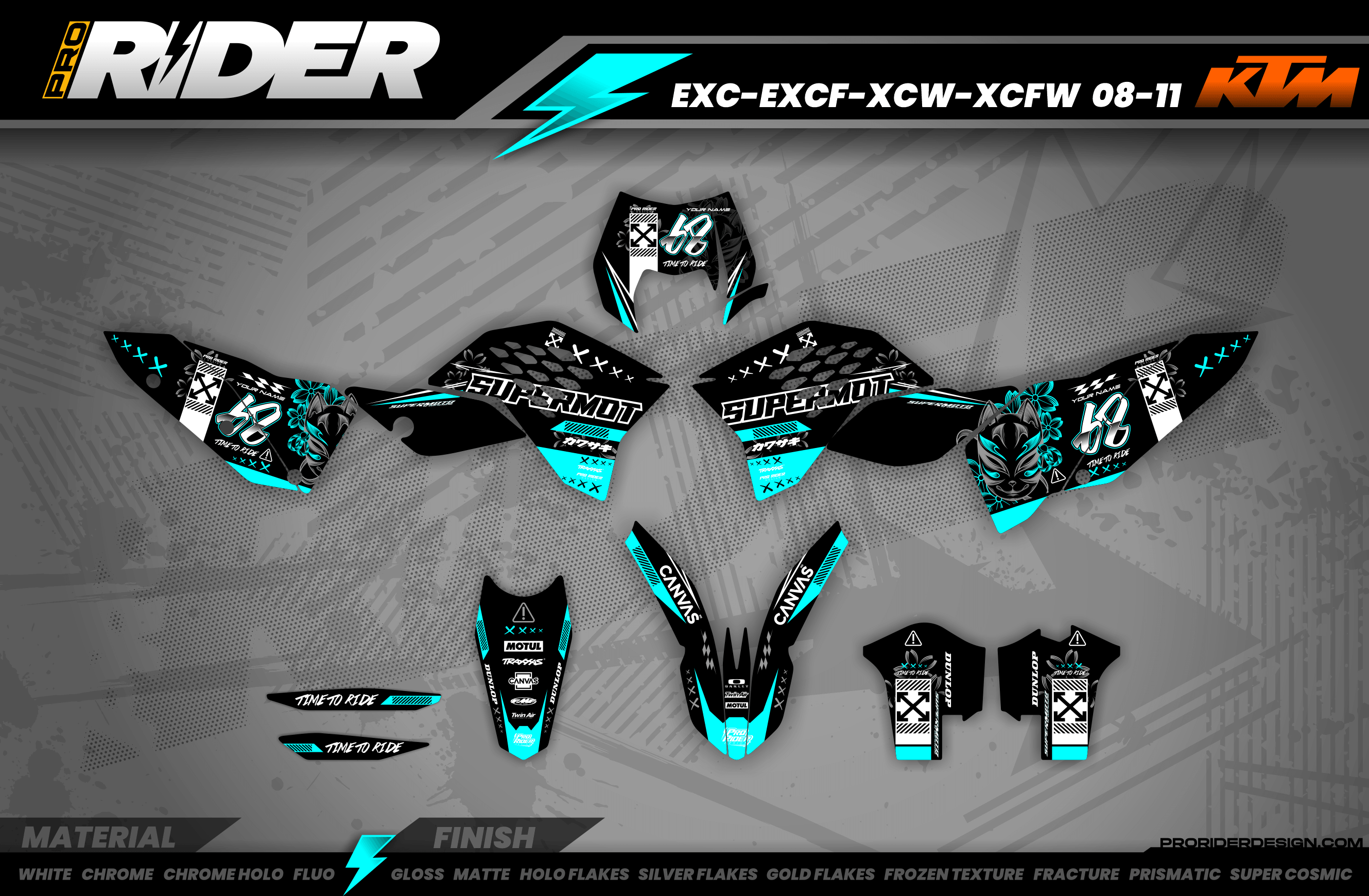 KTM SUPERMOTO Full Graphics Kit | Time To Ride Teal Mode