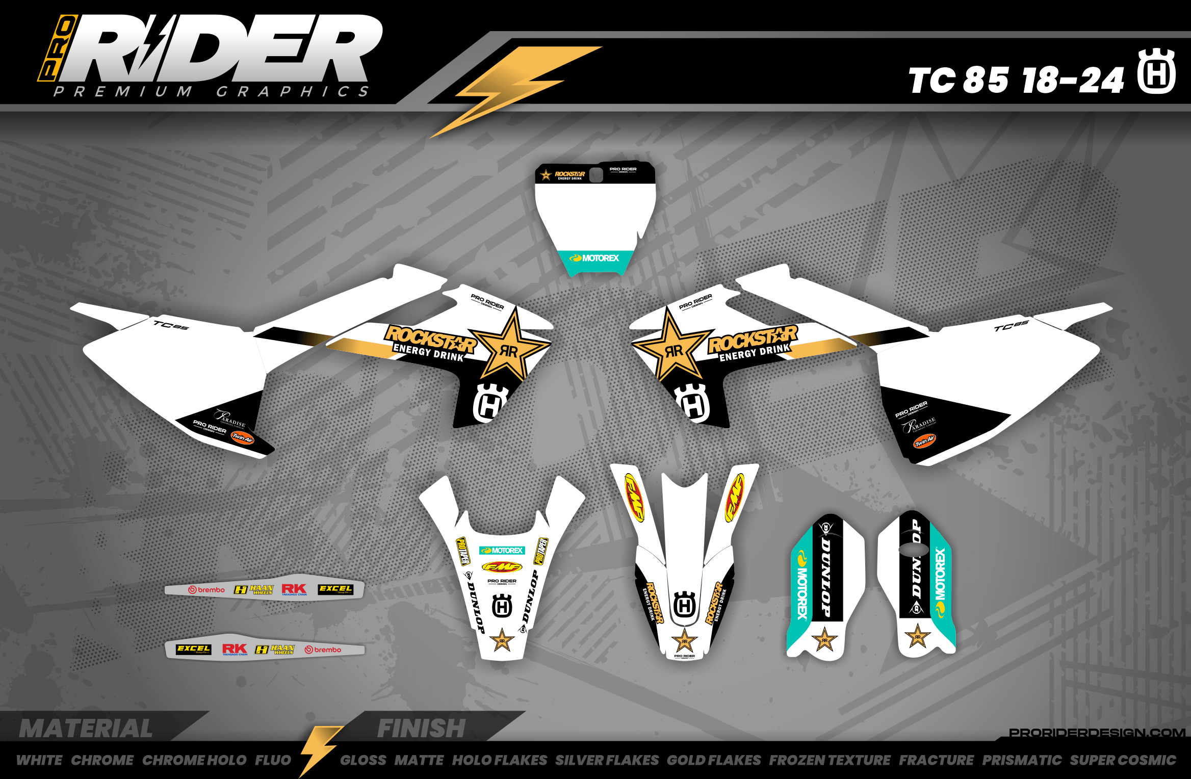 Custom Graphics Rockstar Husqvarna Factory Racing TC FC TE FE TX FX