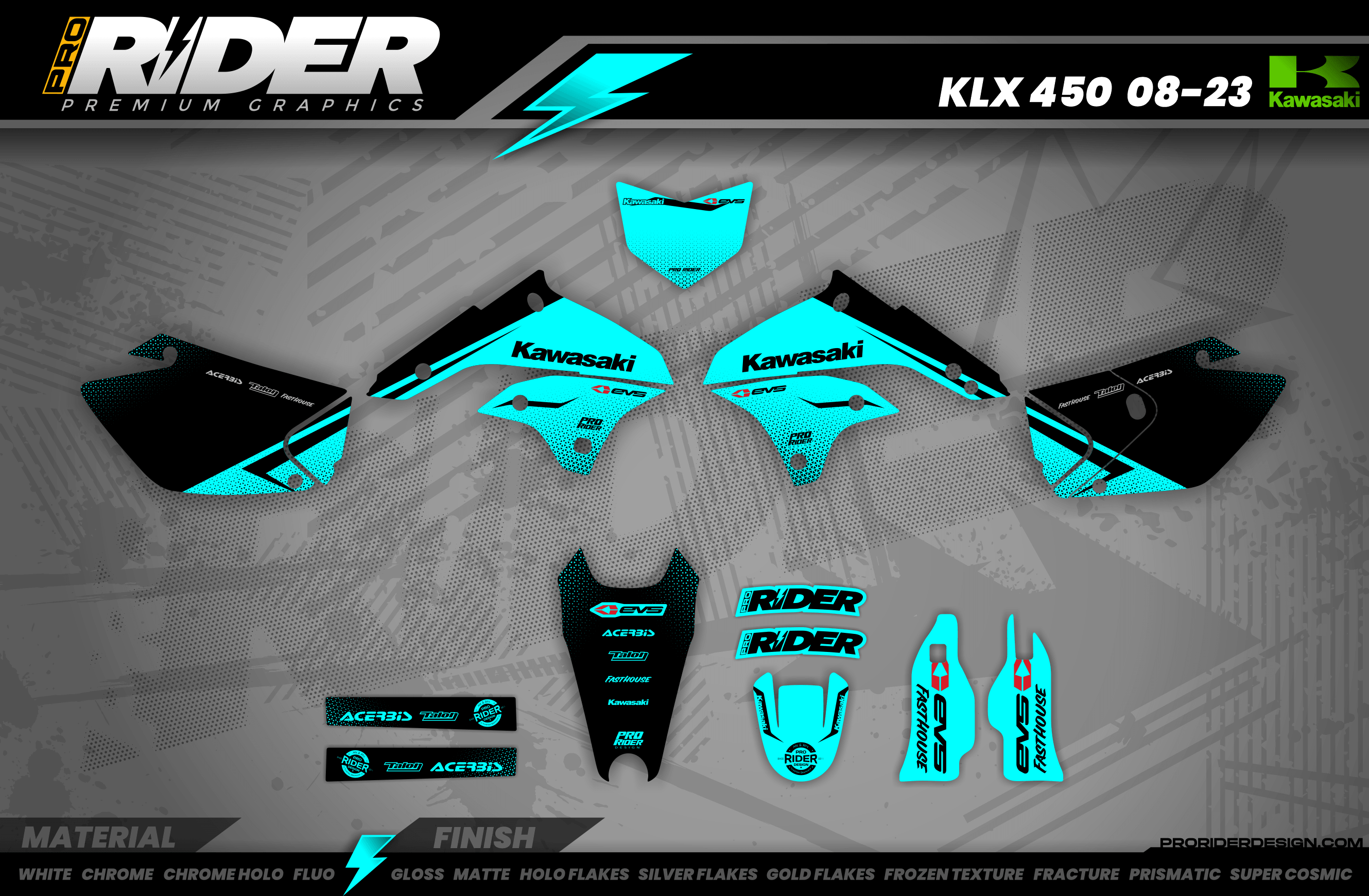 KAWASAKI Graphics Kit EVS TEAL