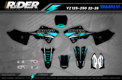 YZ YZF TTR PW Custom Graphics YAMAHA Speed Blocks - TEAL