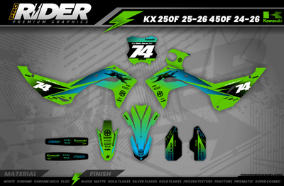 GREEN RACESPEC KAWASAKI FULL GRAPHICS KIT