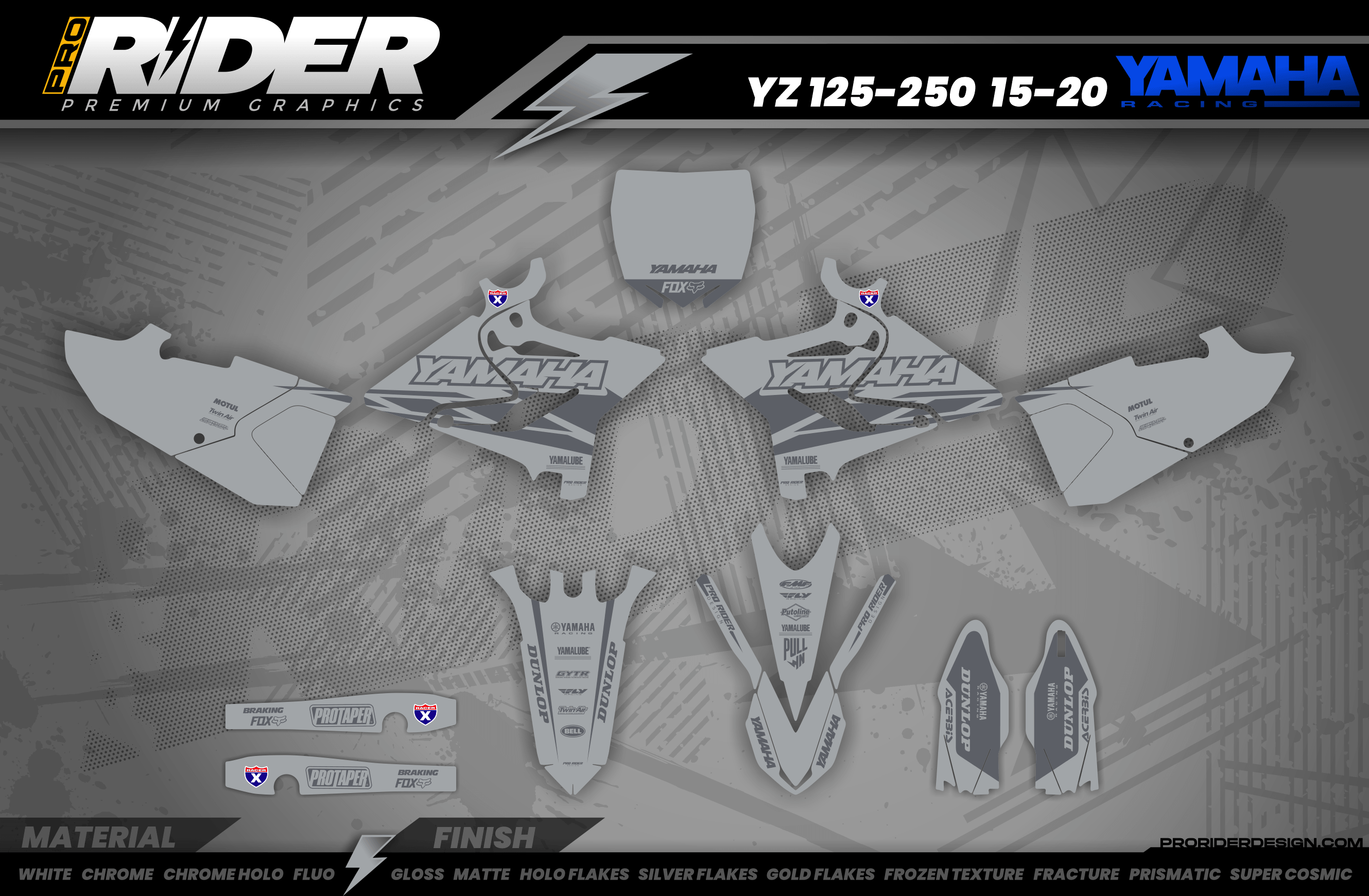 YZ YZF TTR PW Custom Graphics YAMAHA Speed Blocks - GREY