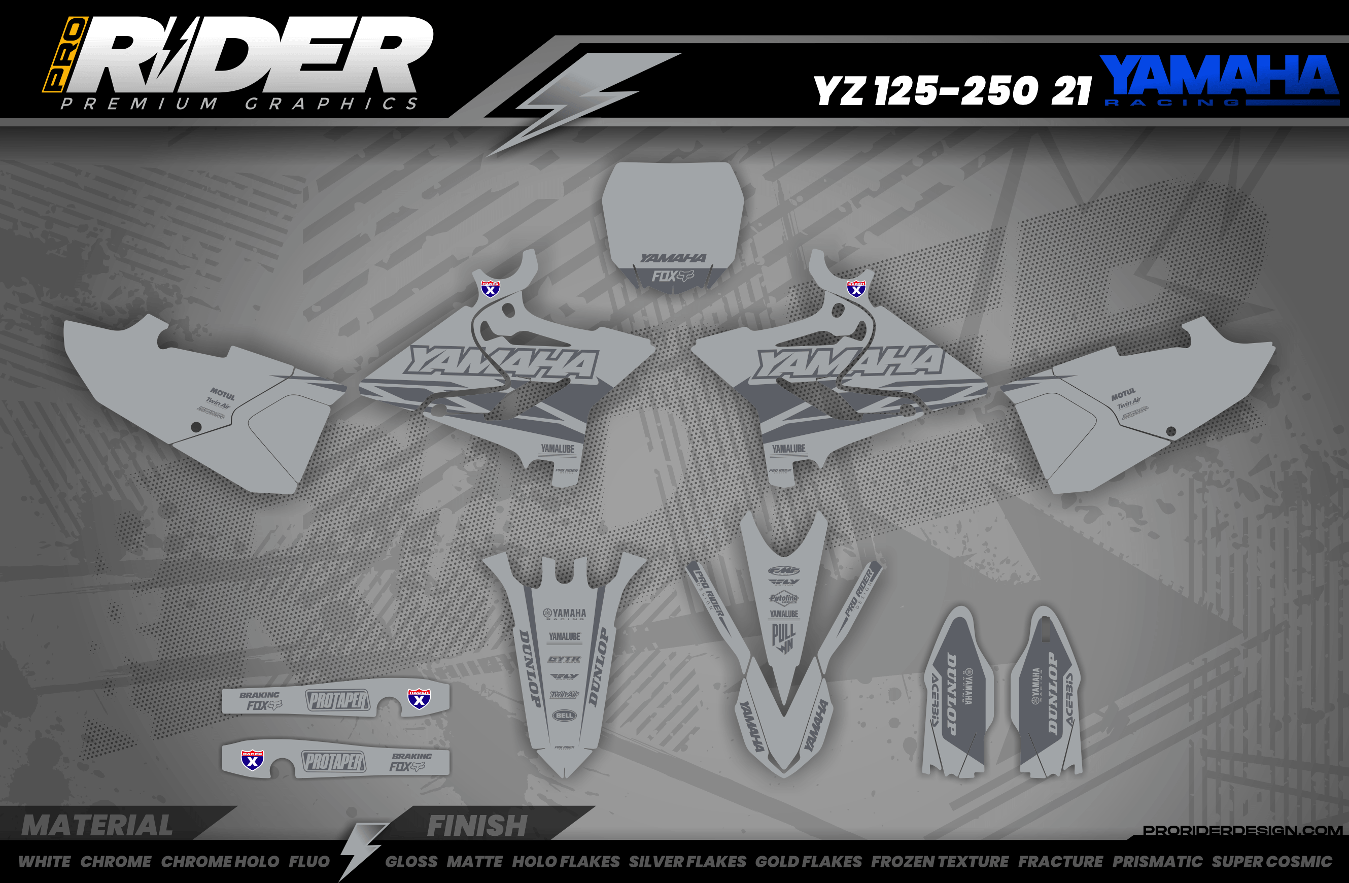 YZ YZF TTR PW Custom Graphics YAMAHA Speed Blocks - GREY