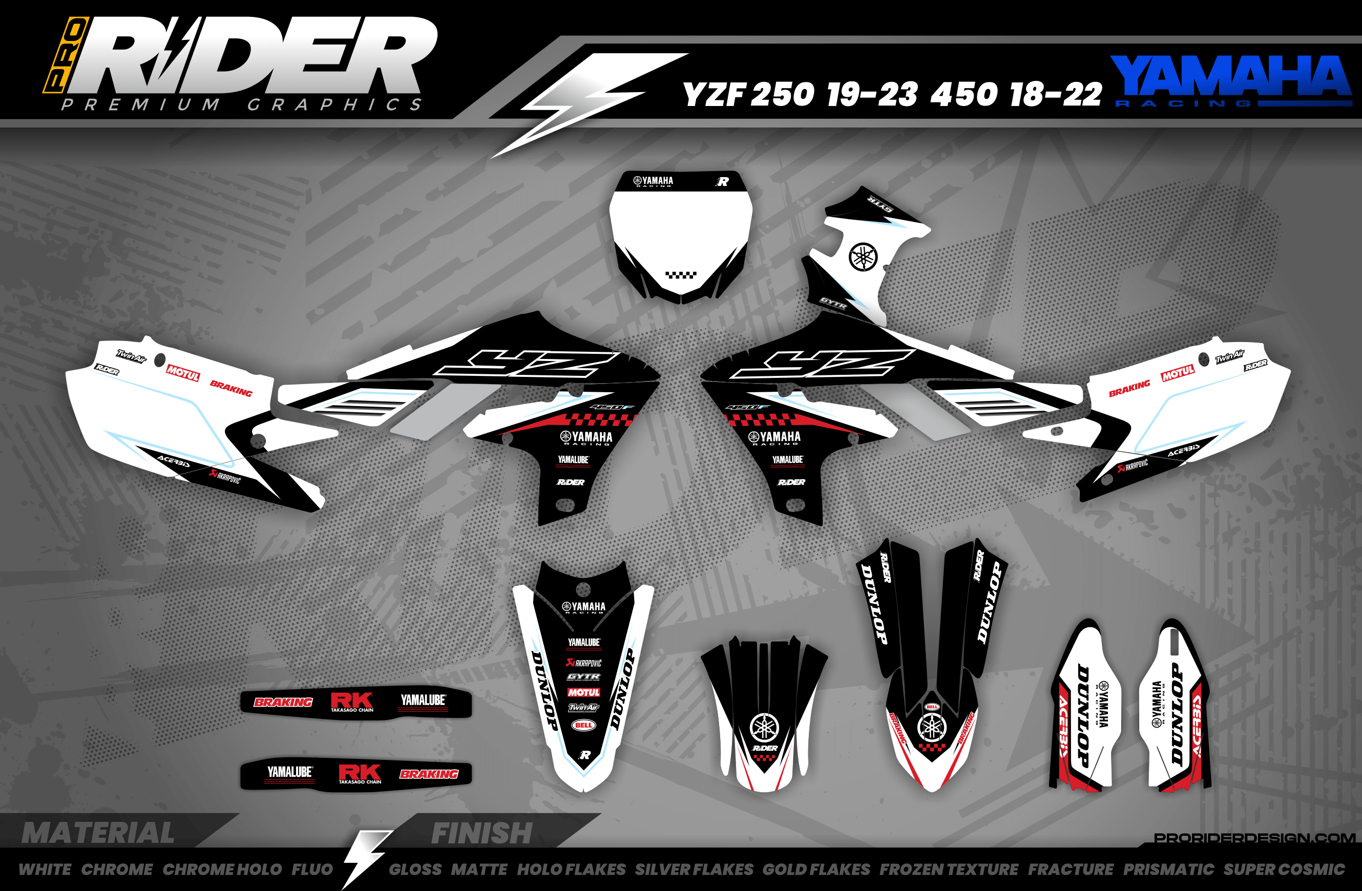 KINETIC BLACK YAMAHA FULL GRAPHICS KIT