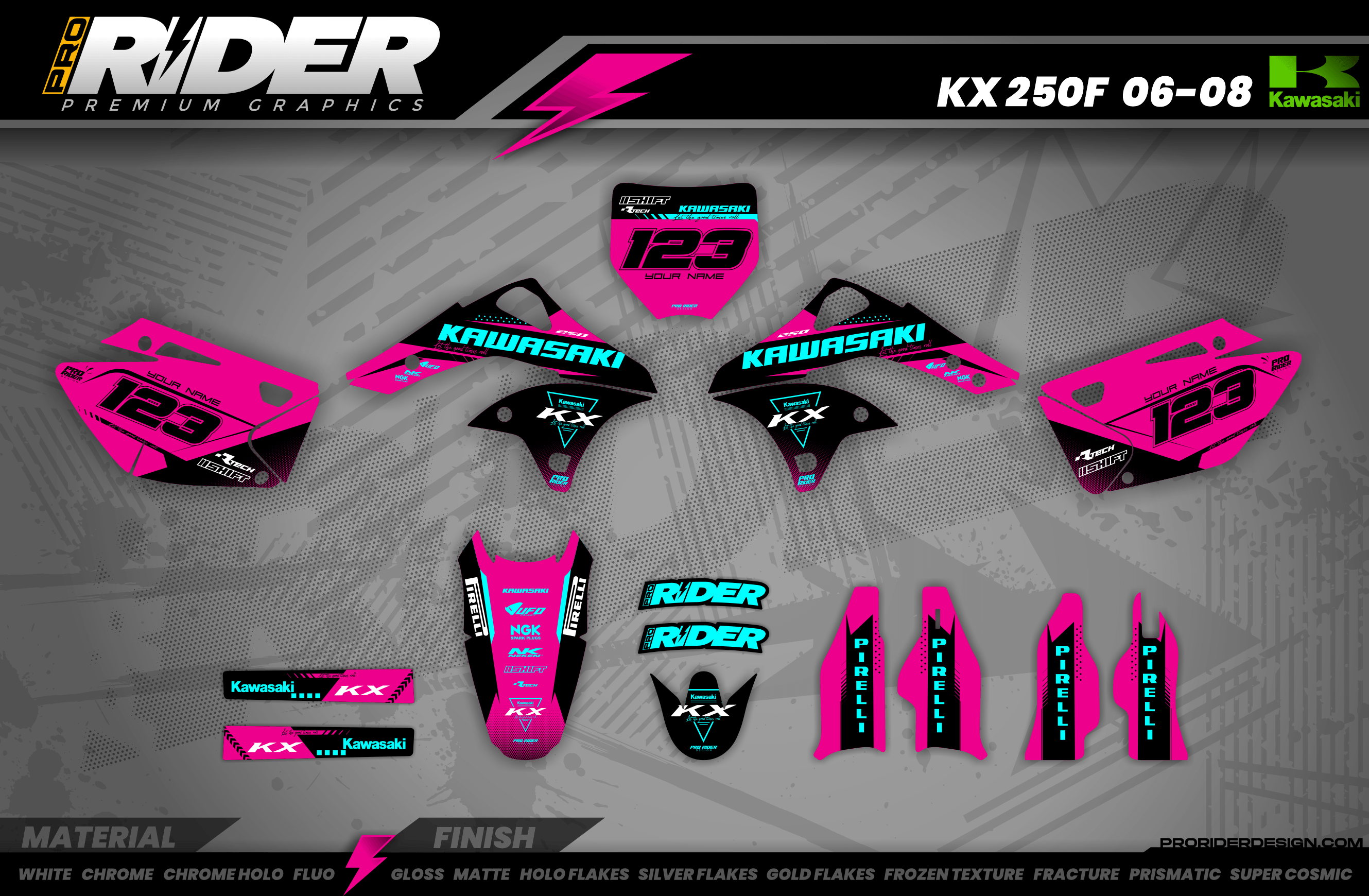 KAWASAKI Graphics Kit PERSO COLLOR