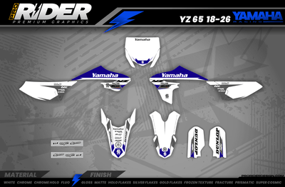 YAMAHA Graphics Kit BUD RACING White And Blue