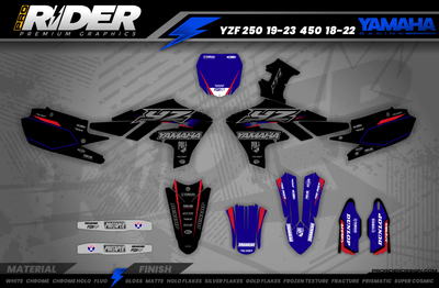 YZ YZF TTR PW Custom Graphics KIT YAMAHA BLACK FLAG