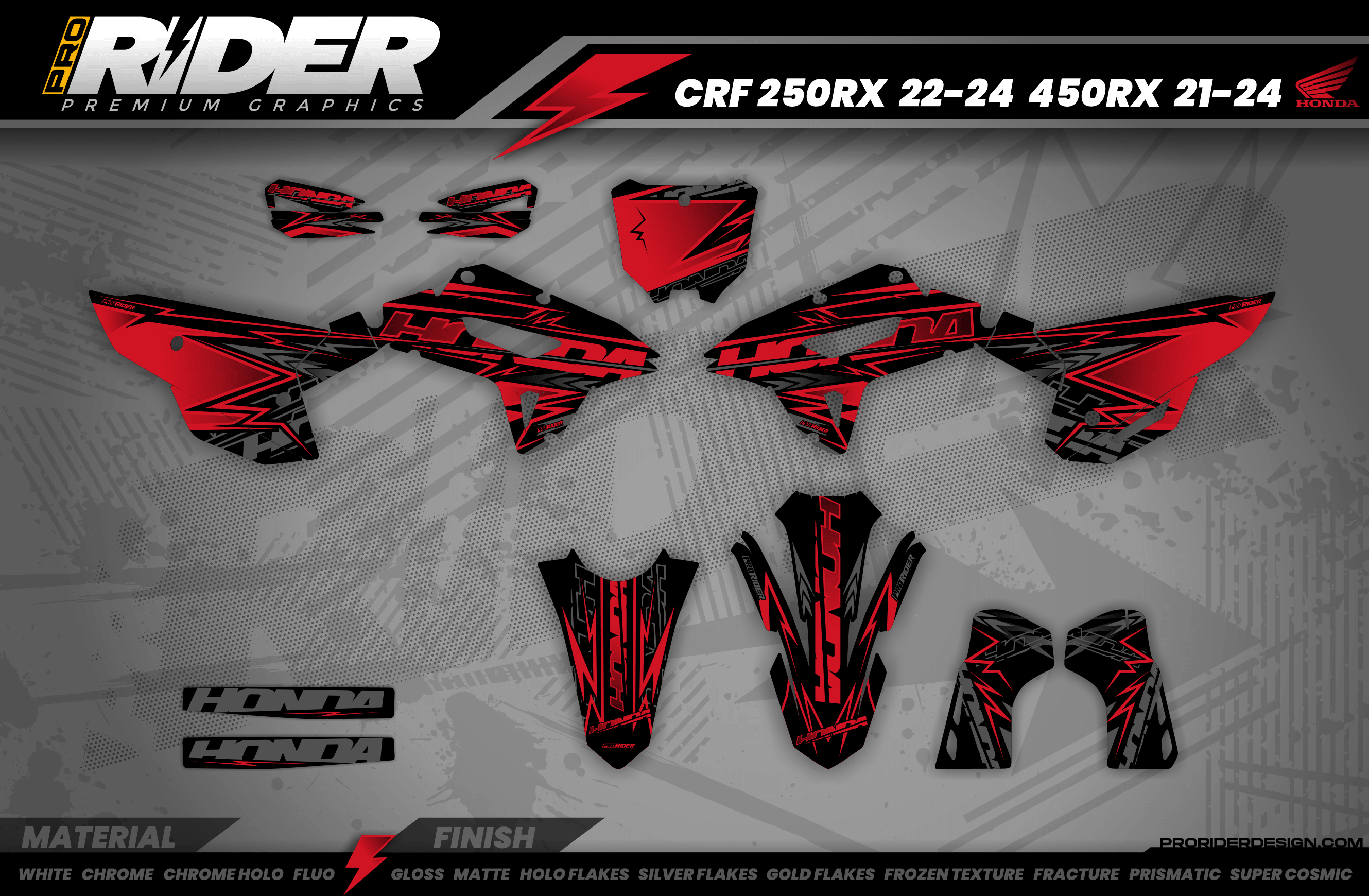 HONDA Full Graphics Kit RED BOLD EFFECT