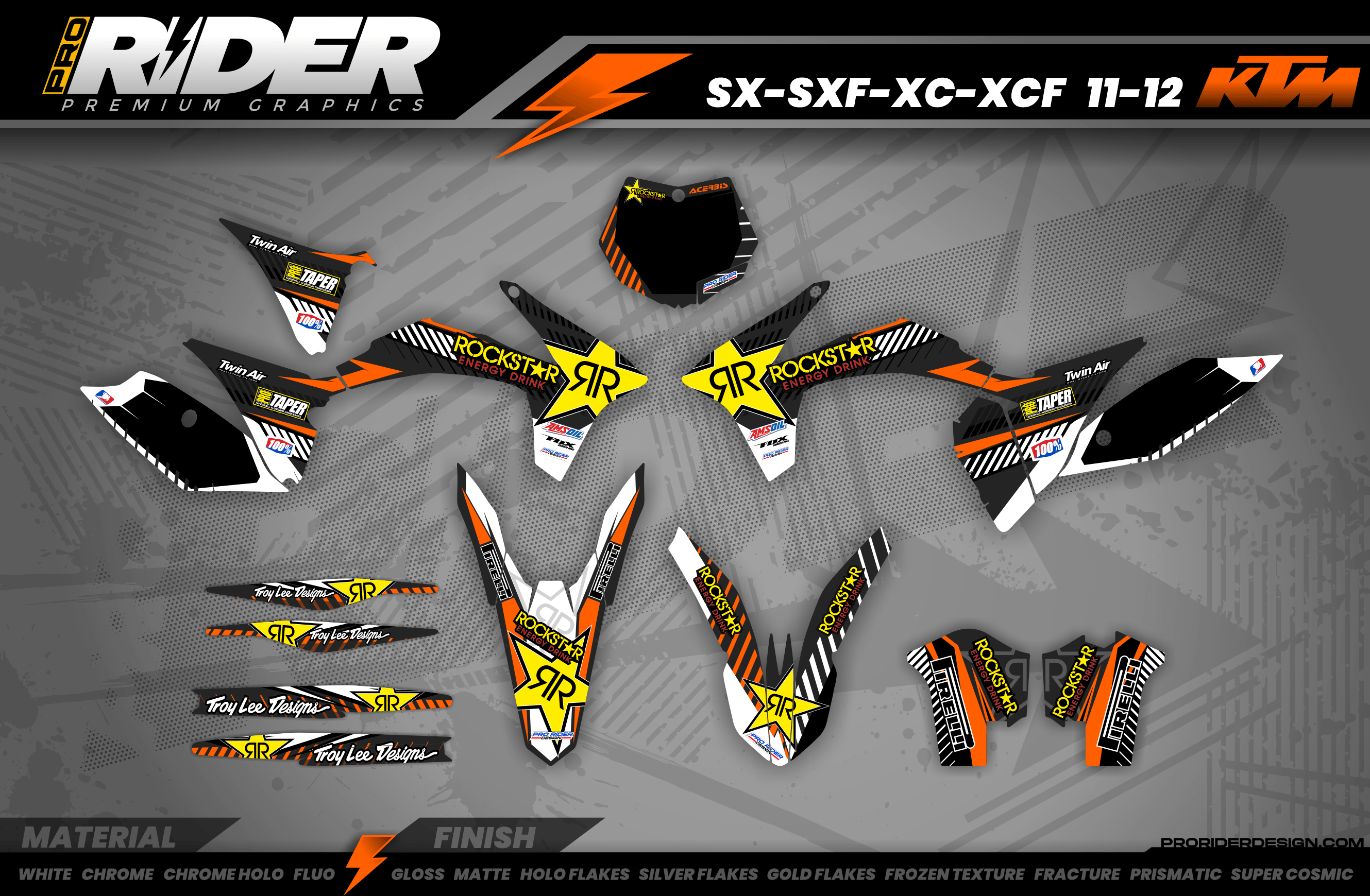 Graphics Kit ROCKSTAR Limited edition ORANGE : Really cheap