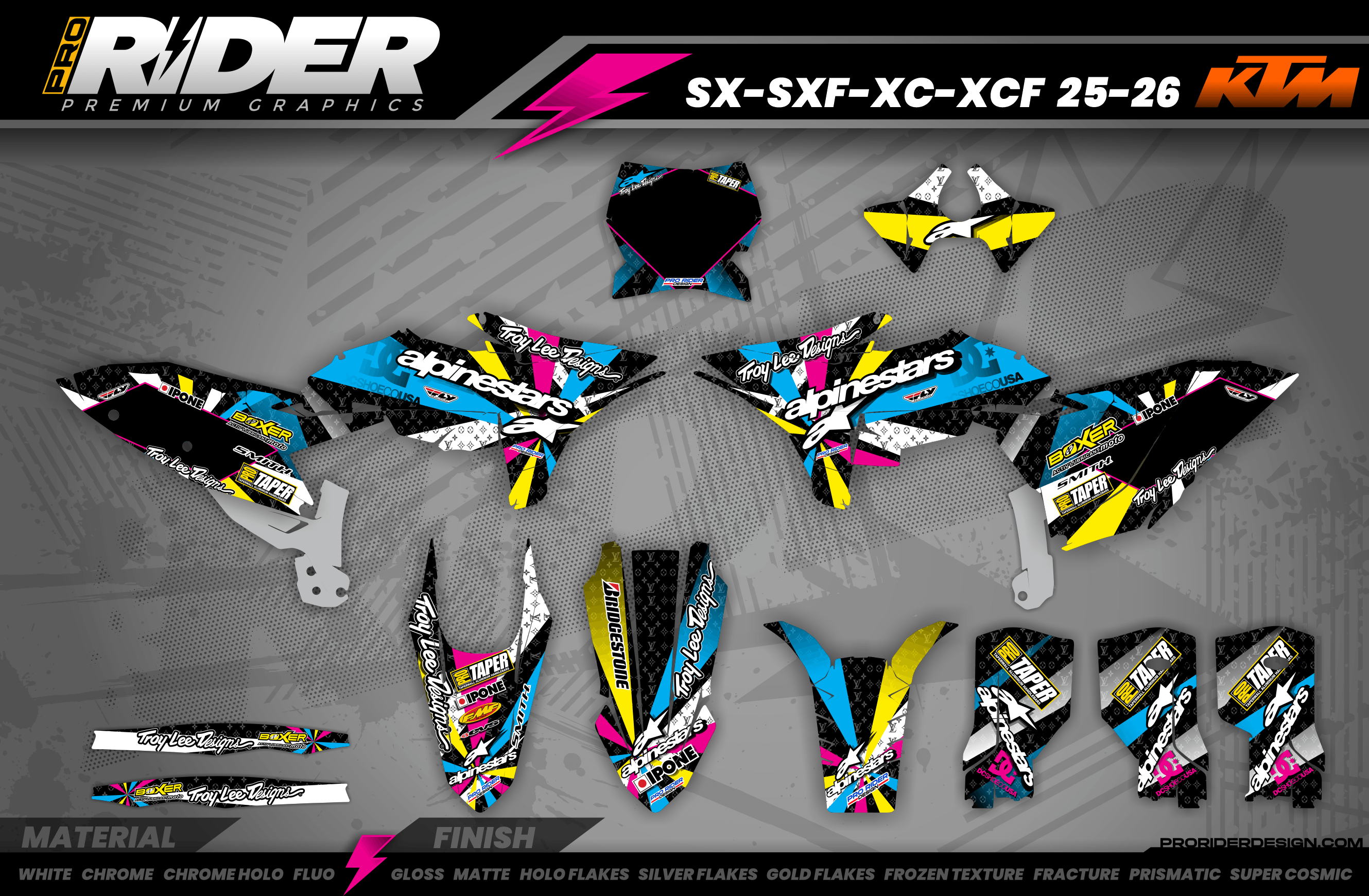 Graphics Kit ALPINESTARS MULTI : Design designed for your Motocross