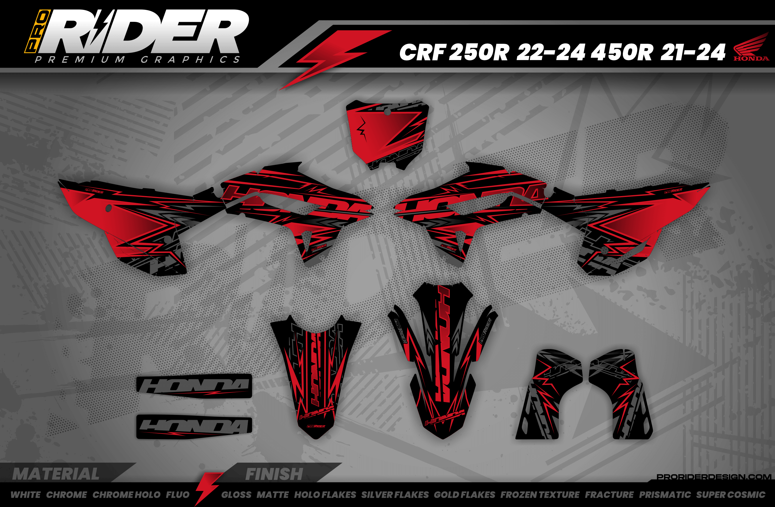 HONDA Full Graphics Kit RED BOLD EFFECT