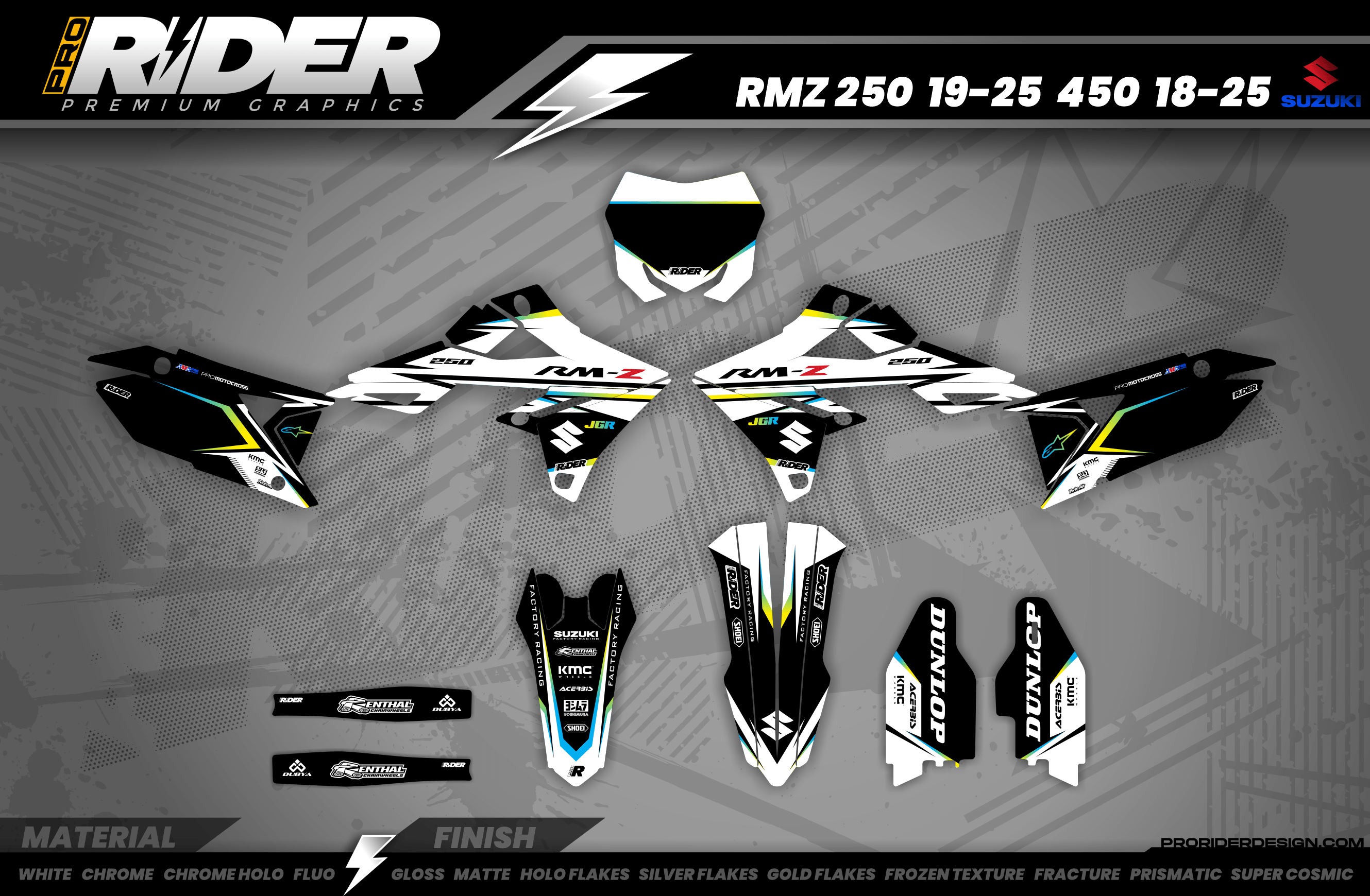 WHITE FIRM Suzuki Full Graphics Kit