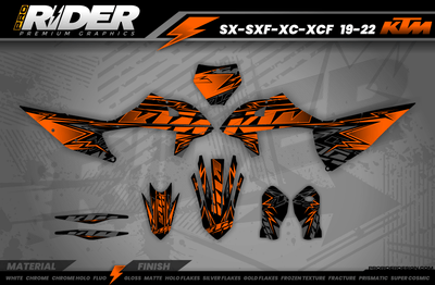 KTM Graphics ORANGE BOLD EFFECT