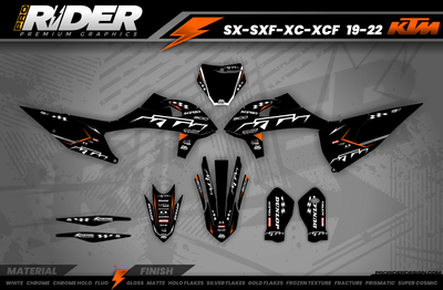 KTM Graphics SX XC SXF XCF EXC.. - ProLine Black/orange
