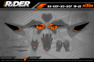 KTM Graphics SX XC SXF XCF EXC.. - ProLine Grey/orange