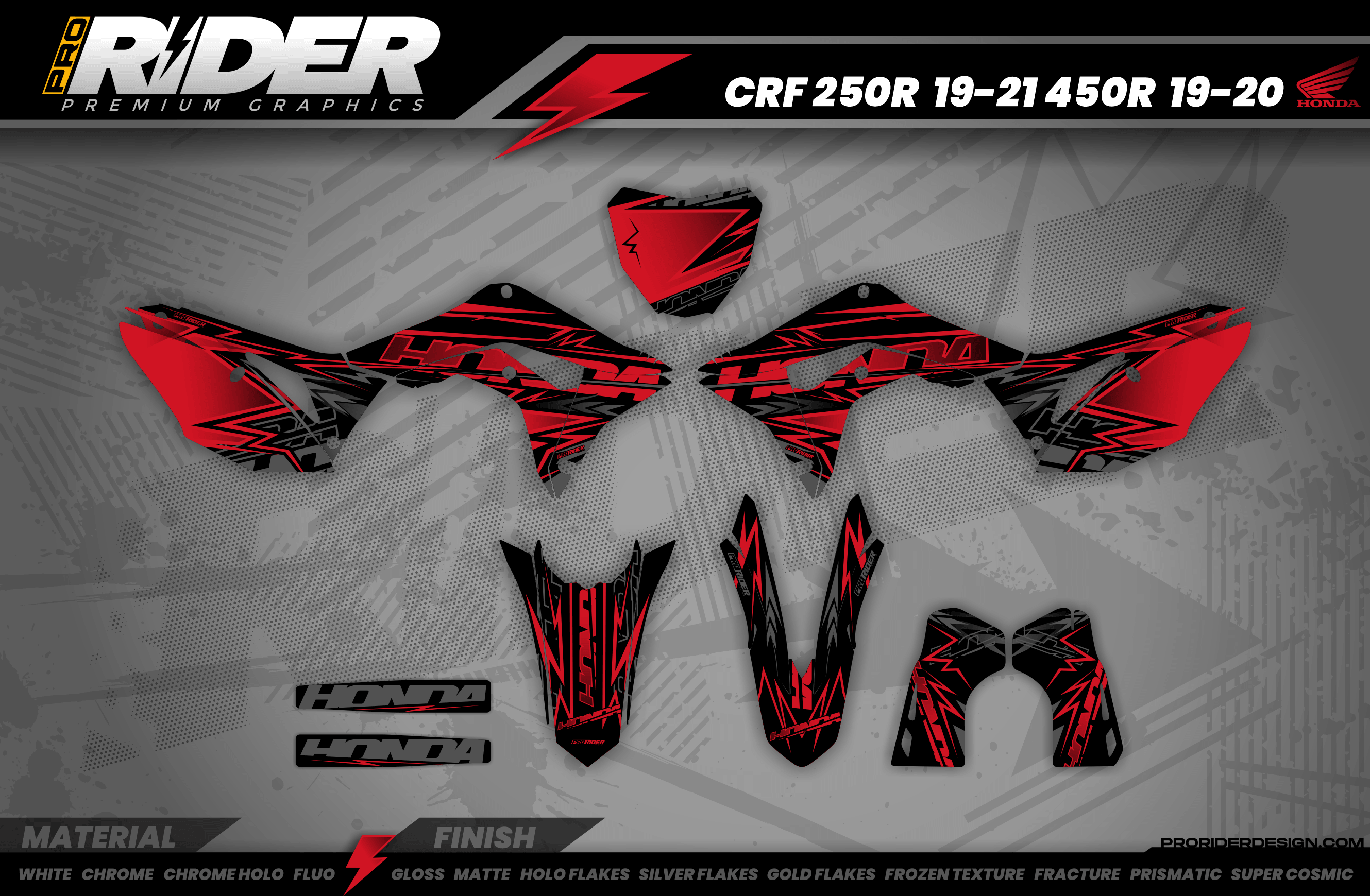 HONDA Full Graphics Kit RED BOLD EFFECT
