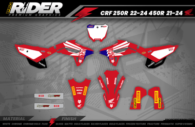 Custom Graphics Motocross HONDA | HRC RED WINGS