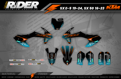 KTM Graphics SX XC SXF XCF EXC.. | Shadow Edition | Black orange dark teal