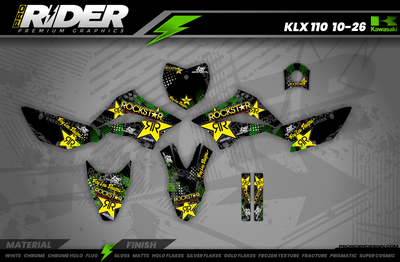 Graphics Kit ROCKSTAR ENERGY GREEN : Give a new youth to your bike