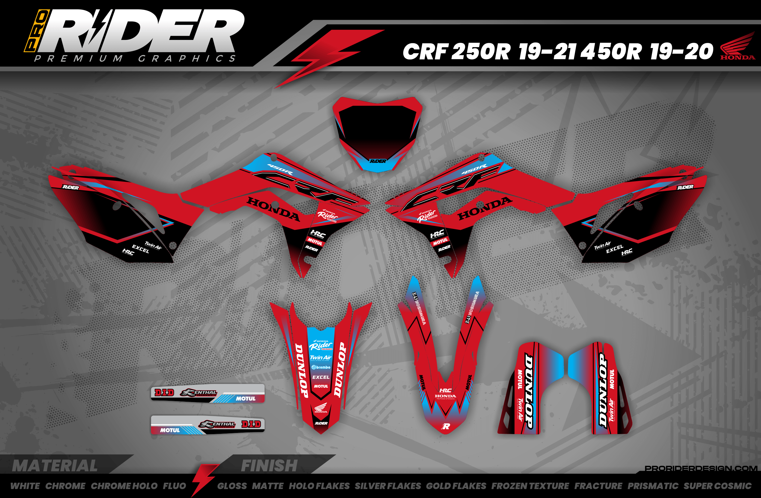 RED HRC Line HONDA Full Graphics Kit
