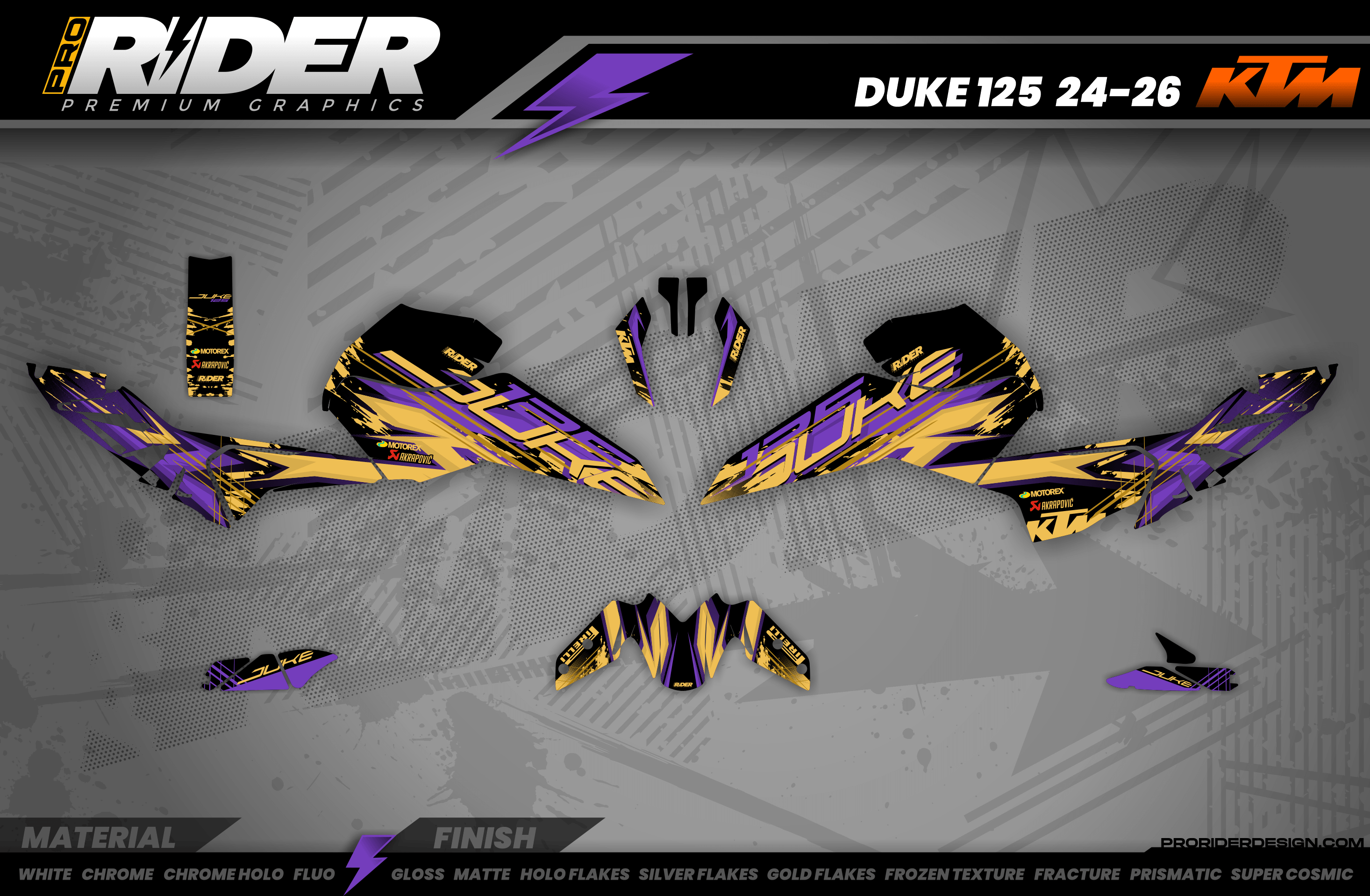 KTM DUKE 125 Full Graphics Kit | Cyber