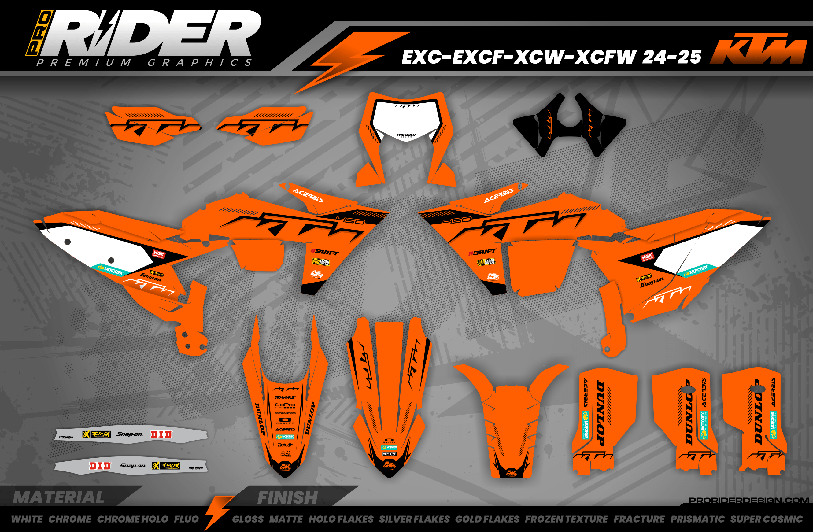 KTM Graphics SX XC SXF XCF EXC.. | Shadow Edition | Orange black
