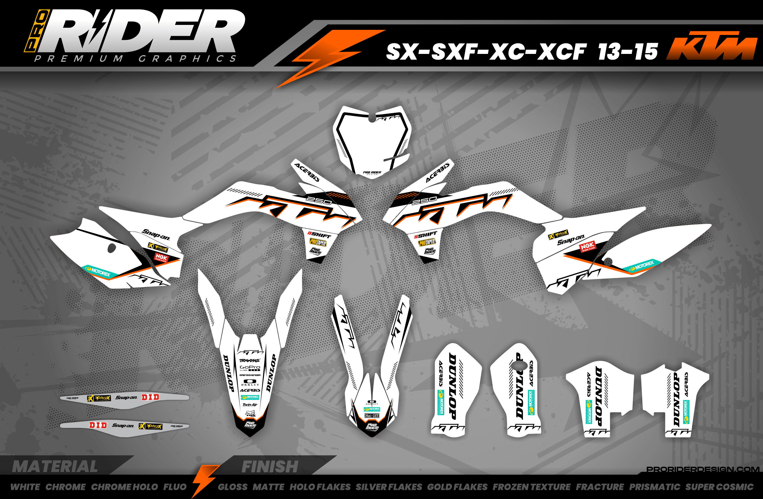 KTM Graphics SX XC SXF XCF EXC.. | Shadow Edition | White & black