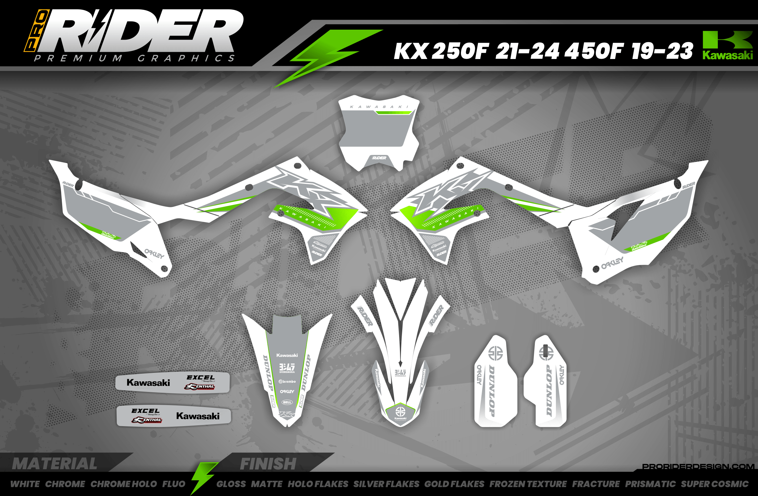 Kawasaki Full Graphics Kit | Galax — Premium Custom Motocross Decals