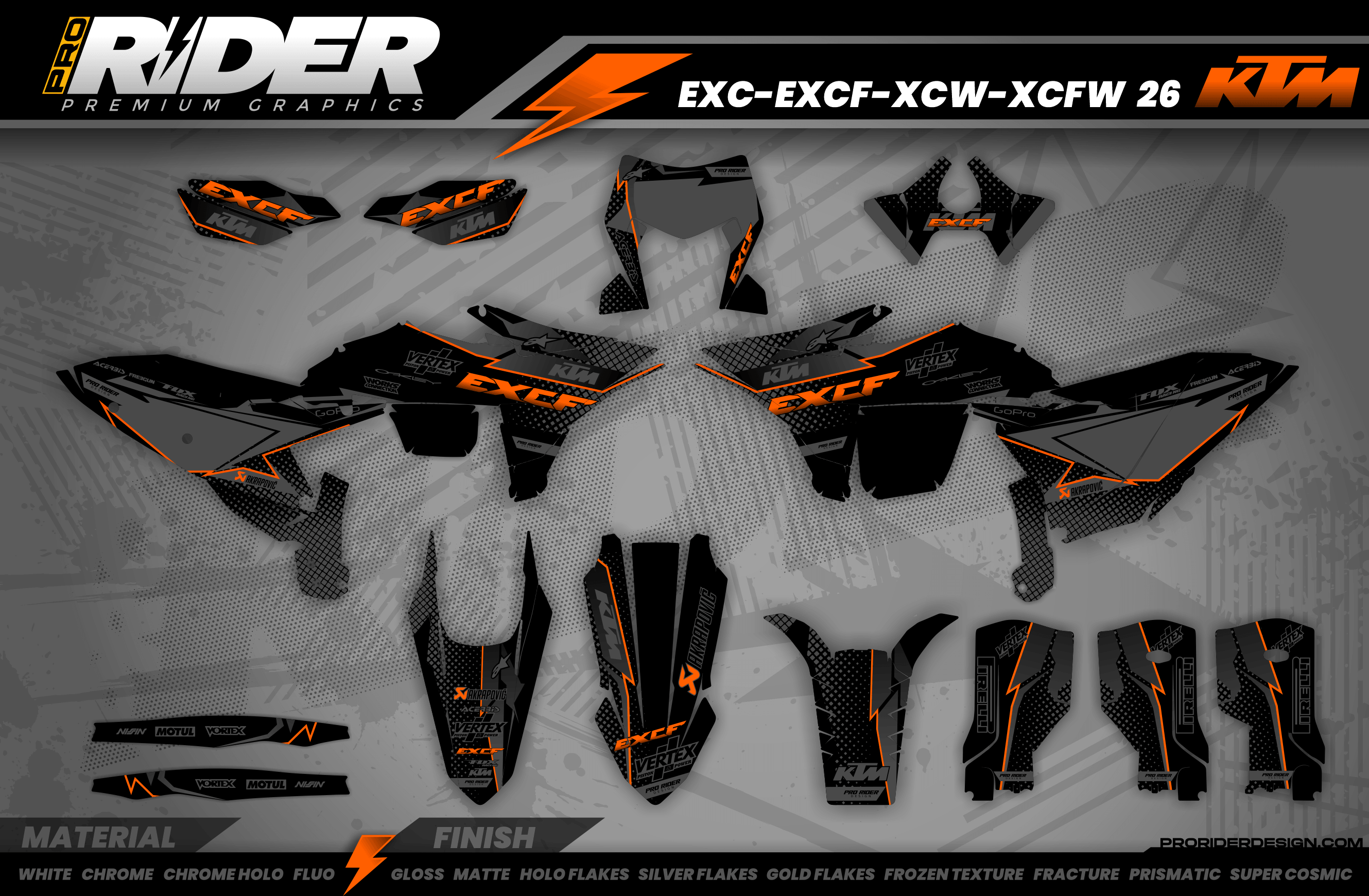 KTM Graphics Kit VERTEX Black And Orange