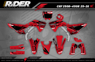 HONDA Graphics Kit VERTEX Red