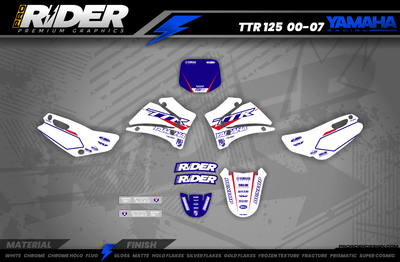 YZ YZF TTR PW Custom Graphics KIT YAMAHA WHITE FLAG