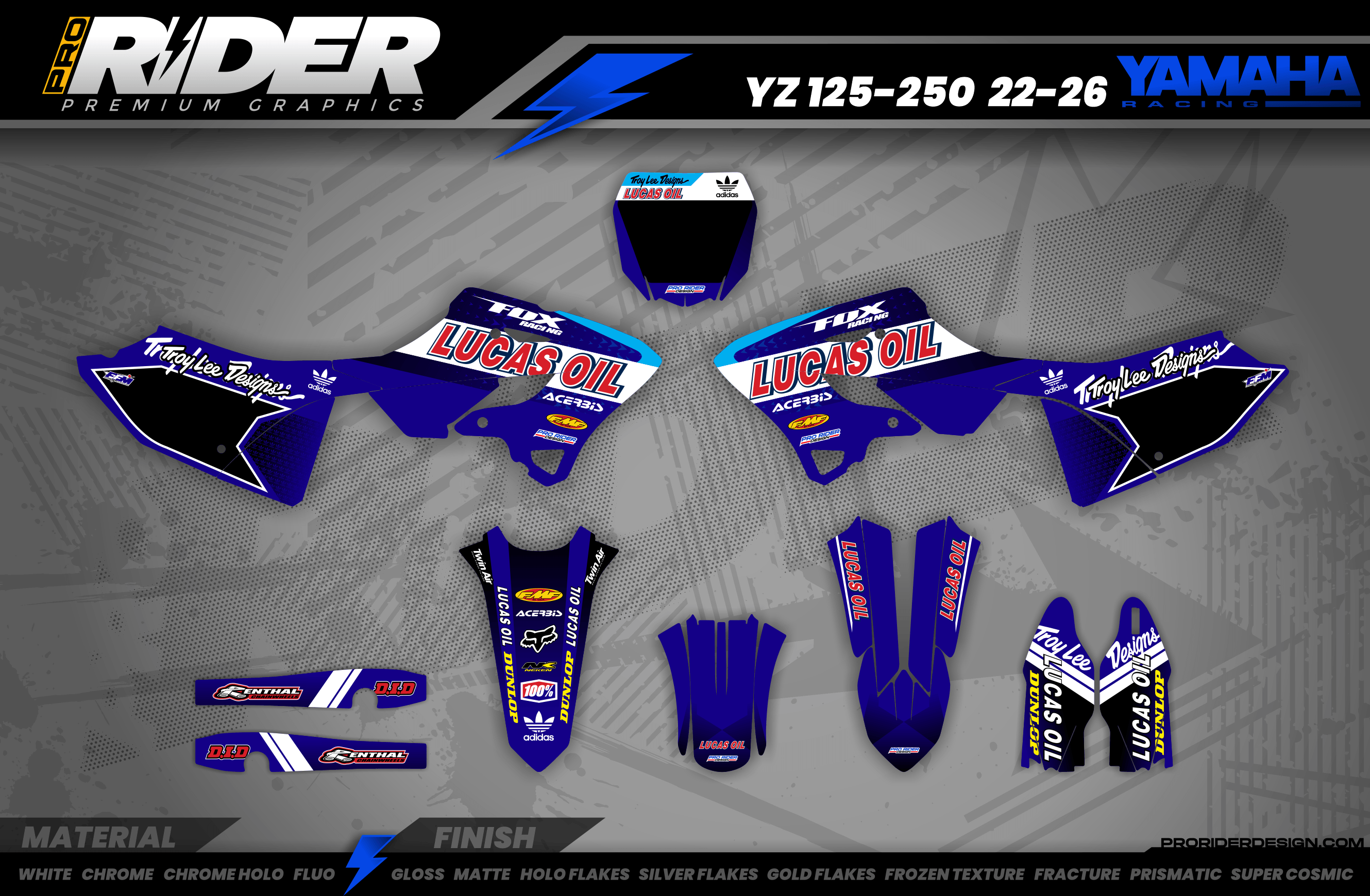 Graphics Kit LUCAS OIL BLUE : The best kit for your bike