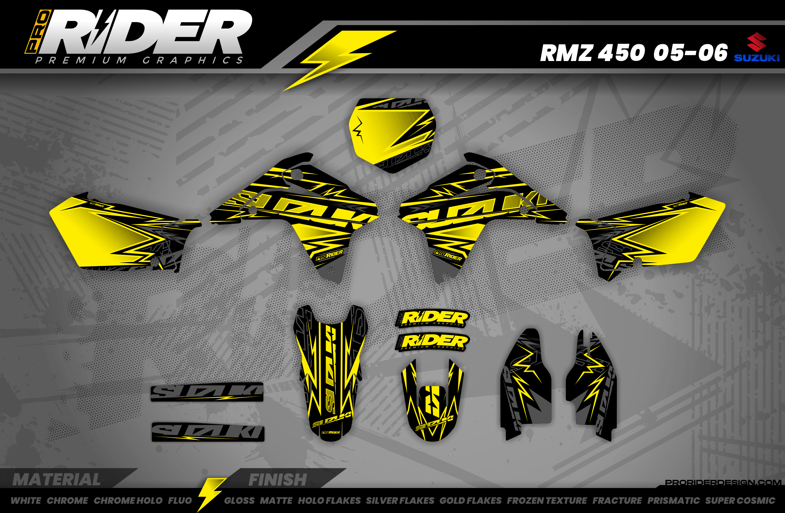 YELLOW BOLD EFFECT Suzuki Full Graphics Kit