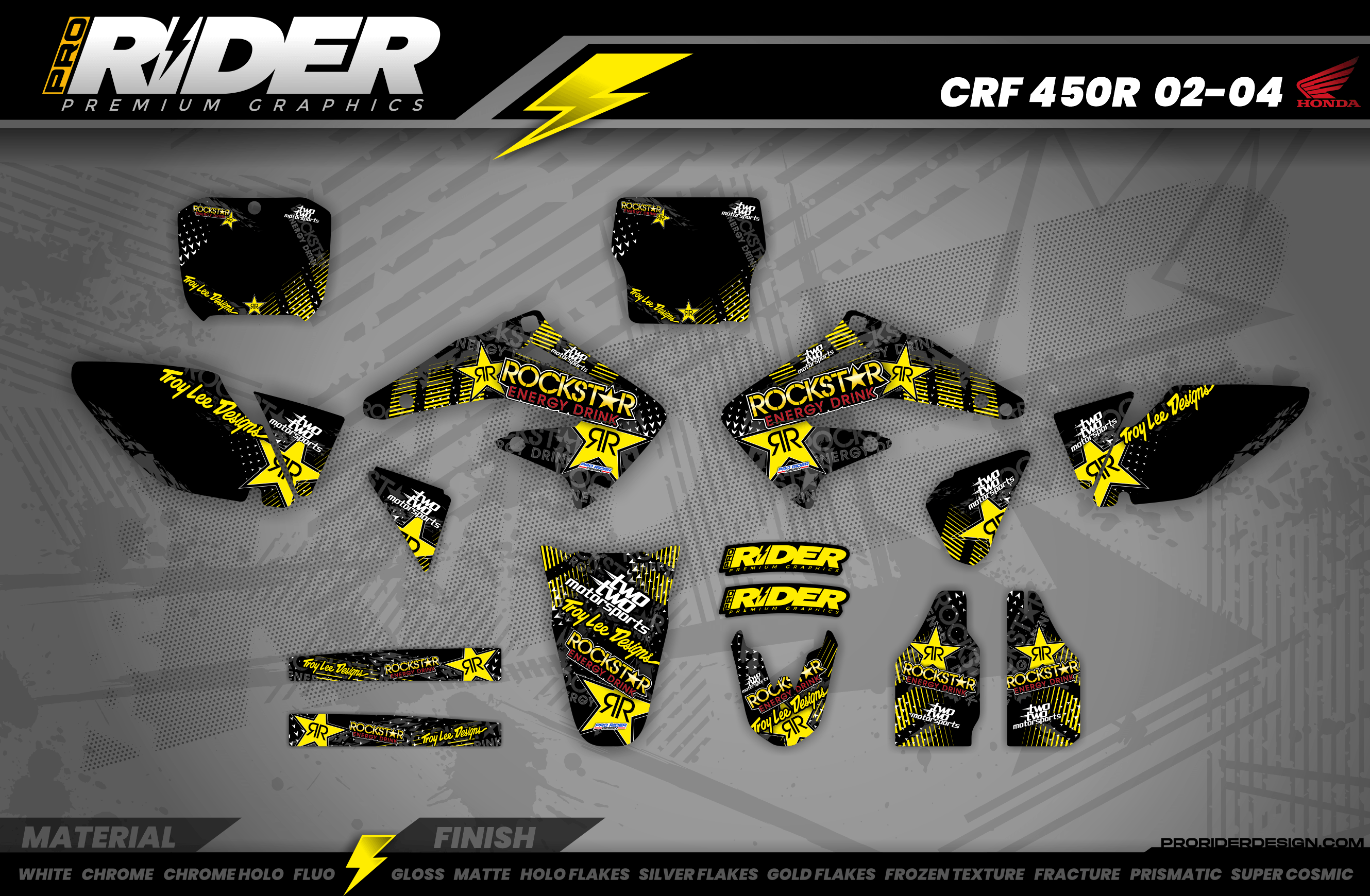Graphics Kit ROCKSTAR ENERGY YELLOW : Give a new youth to your bike