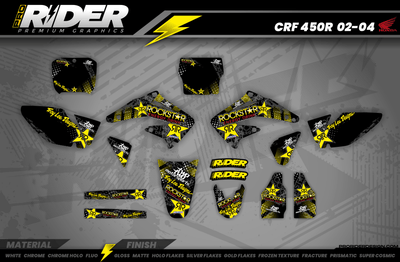 Graphics Kit ROCKSTAR ENERGY YELLOW : Give a new youth to your bike