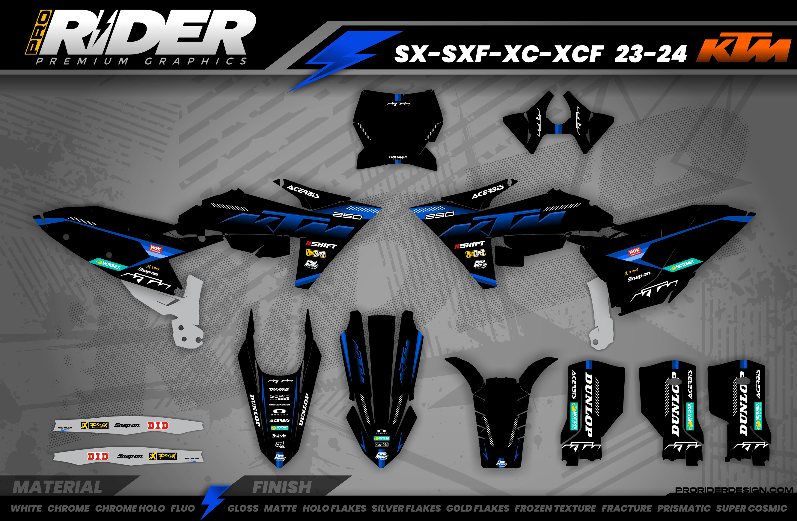 KTM Graphics SX XC SXF XCF EXC.. | Shadow Edition | Black blue